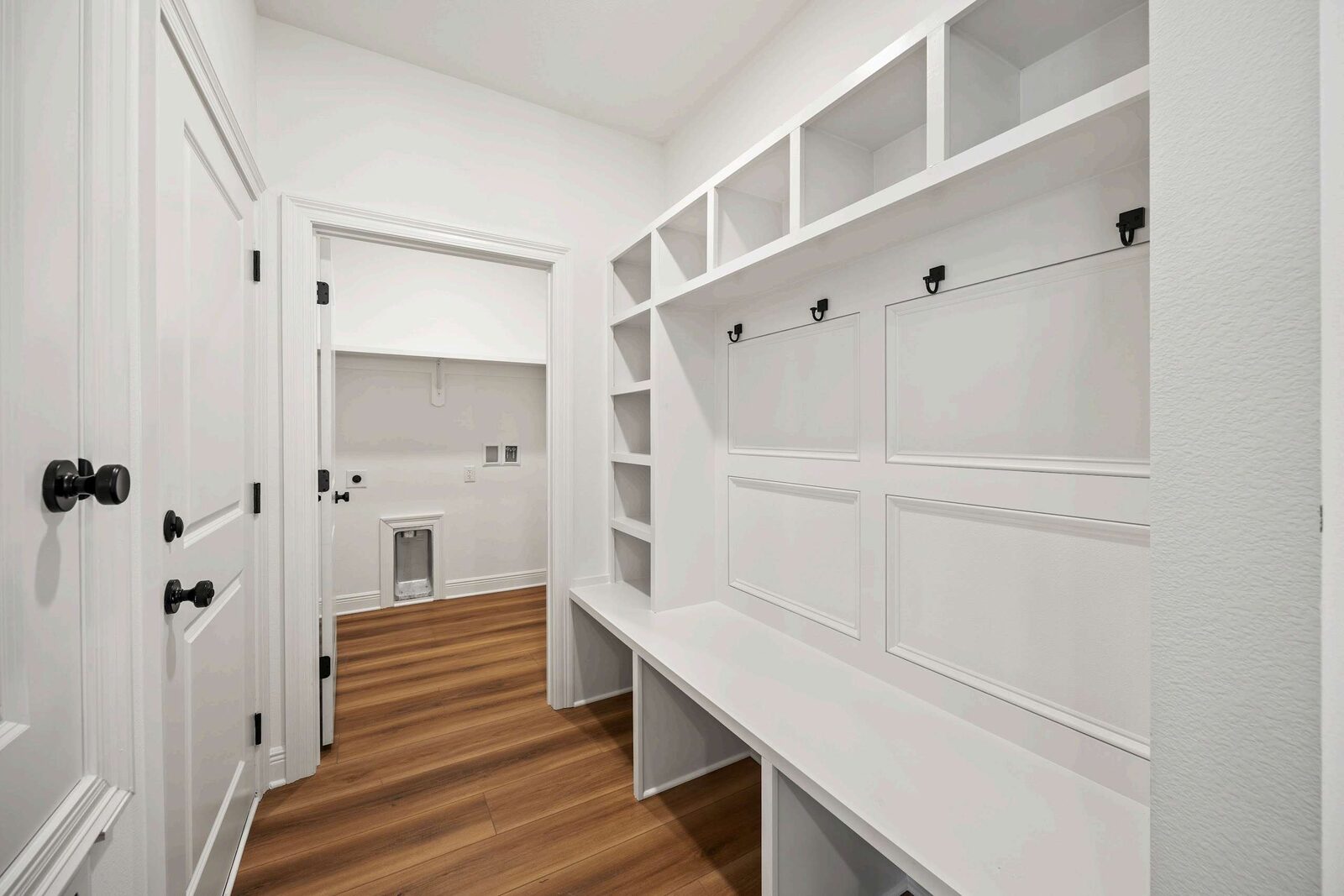 Custom mud room bench in an AJAC Group home
